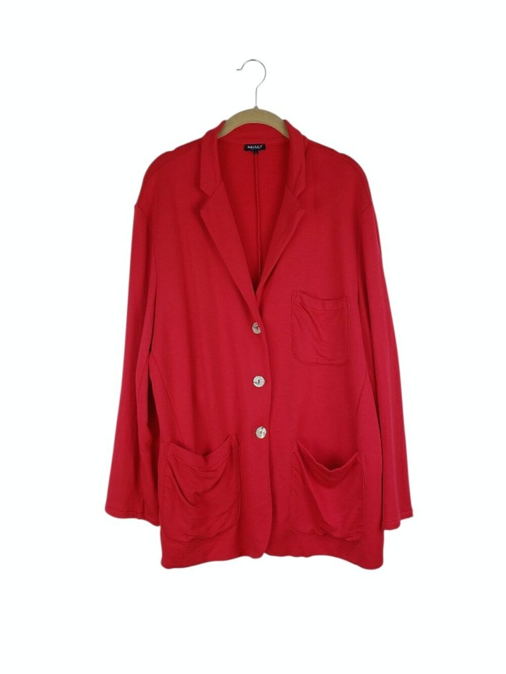 Bleusalt Big Rock Boyfriend Blazer Red Soft Cozy Classic Size 4 Womens XL